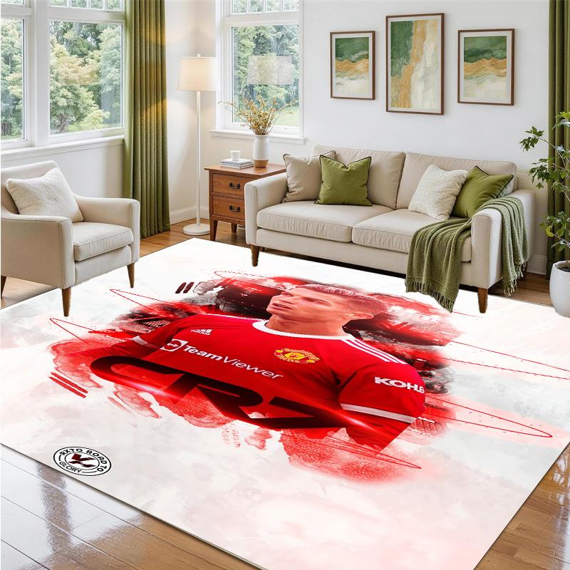 Cristiano Ronaldo Design Crystal Velvet Rug Soft Decorative Mat for Bedroom Entrance