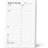 Daily Planner Notepad, 5.5 X 8.5" Tear-Off Pad – 70 Undated Sheets Focus-Enhancing Desktop Organizer with Hourly Schedule, To-Do List for Work,