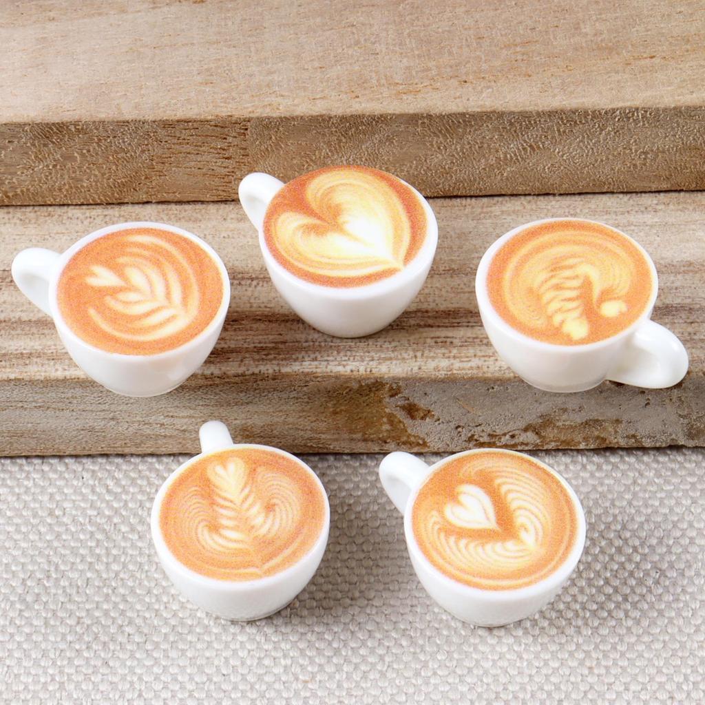 Miniature 3D Coffee Cup Tree Resin Ornament Dollhouse Decoration Kit