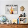 Hijie Wrestling Poster Canvas Wall Art for Home Bedroom Decor, Motivational Wrestling Life Lessons Canvas Print Painting Ready to Hang Gifts - Easel