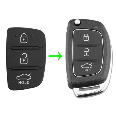 5/10 ks náhradné puzdro na kľúčenku na diaľkové ovládanie s 3 tlačidlami, gumená podložka pre HYUNDAI Kia Čierna silikónová flipová krytka diaľkového ovládača od auta pre Hyundai