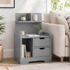 Bedside Table, Small Bedside Cabinet with 2 Drawers and Storage Shelves, Modern Nightstand for Bedroom, Grey