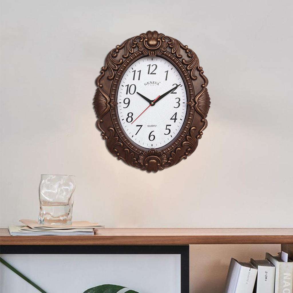 Spanish Style Retro Glass Quartz Clock,Home Living Quiet Silent,Simple Clock Mute Wall Clock,Living Room Clock Glass Wall Watch