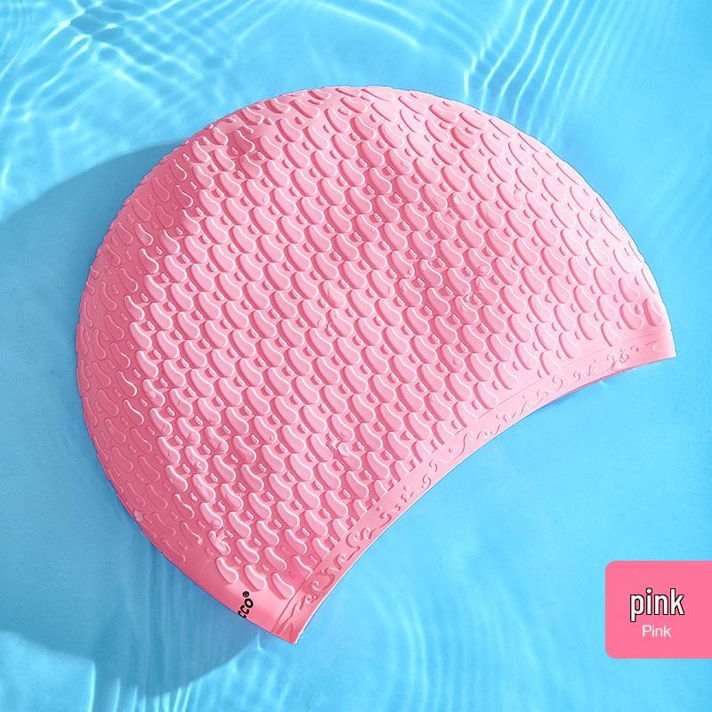 

Unisex Silicone Bubble Swim Cap: Waterproof, Enlarged Design with Ear Protection for Diving and Swimming