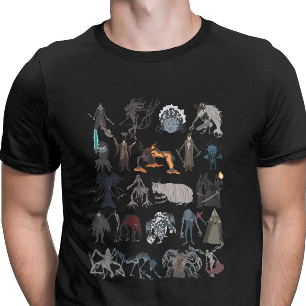 Men Bloodborne Bosses Tshirt Dark Souls Cotton Clothing Novelty Round Neck Tee Shirt Tee Shirts
