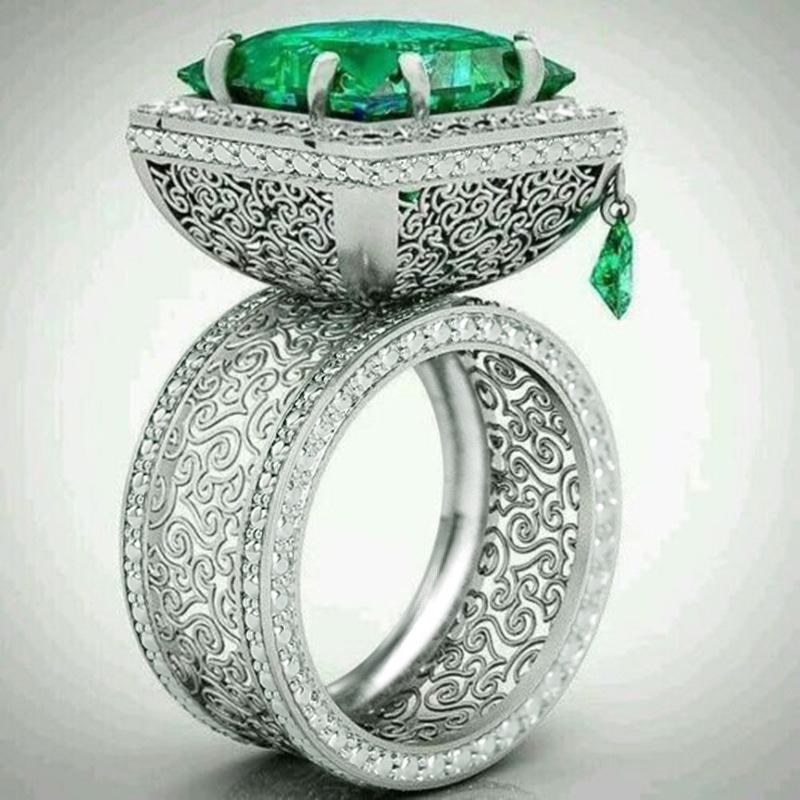 High-End Luxury Zircon-Encrusted Geometric Rings For Women, Exquisite Design Wedding Rings, Fashion Accessories And Jewelry.