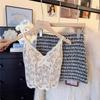 French Thermal Lace Camisole: Slim Fleece Vest with Chest Pads for Women, Wear As Outer or Inner Layer - Autumn/Winter.