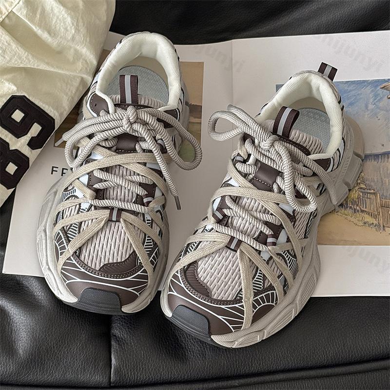 Fashion 2025 Spring New Men's Casual Sports Shoes Mesh Breathable Thick Soled Fashion Trend Shoes Comfortable Versatile Chunky sneakers