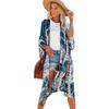 Summer New Printed Blouse Women's European and American Casual Medium and Long Loose Tulle Sunscreen Jacket