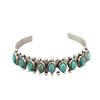Bohemian Turquoise Floral Open Bangle Bracelet for Women