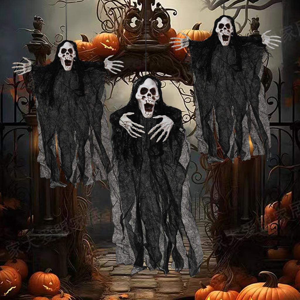 Gruselige hängende Skelettgeister Halloween-Szene Layout Requisiten für Garten Nachtclubs Innenhof