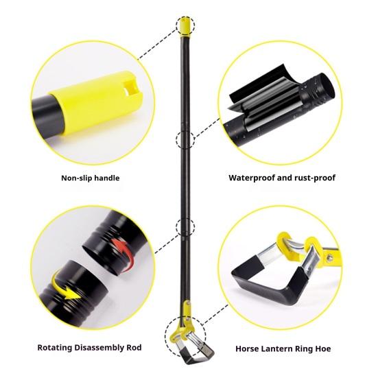 Double-Ended Garden Hoe & Weeder Heavy Duty Scuffle Hoe for Soil Loosening & Weed Removal 30-72 Inch Height Adjustable Long Handle Garden Tool for