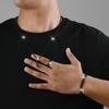 3 Piece Men Fashion Personality Simple Black Stainless Steel Non Fading Cross Necklace Ring Bracelet Set Accessories