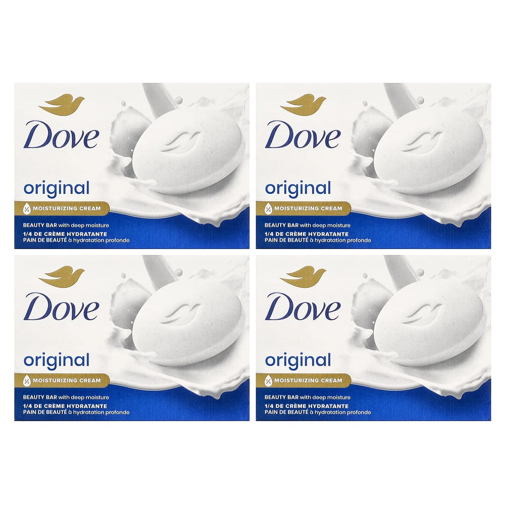 Dove Original Beauty Bar Soap, Made in USA, 106g (4 Bars)