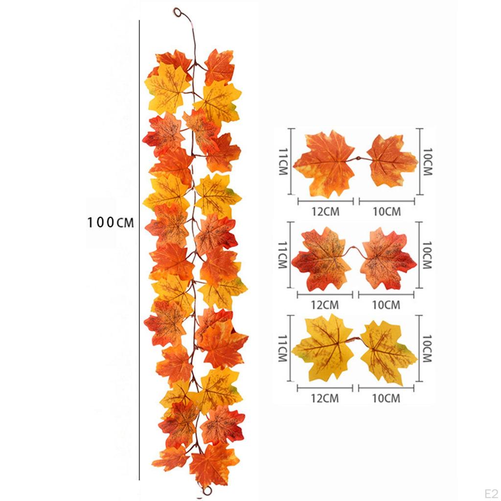 Fall Leaf Garland Autumn Festival Christmas Realistic Artificial Indoor Ornament