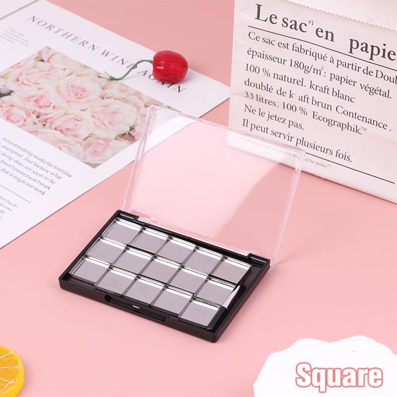 1 Stück leere magnetische Kosmetikpalette Lidschatten Rouge DIY Make-up-Box mit 15 Fächern Eisenplatte und Pinsel