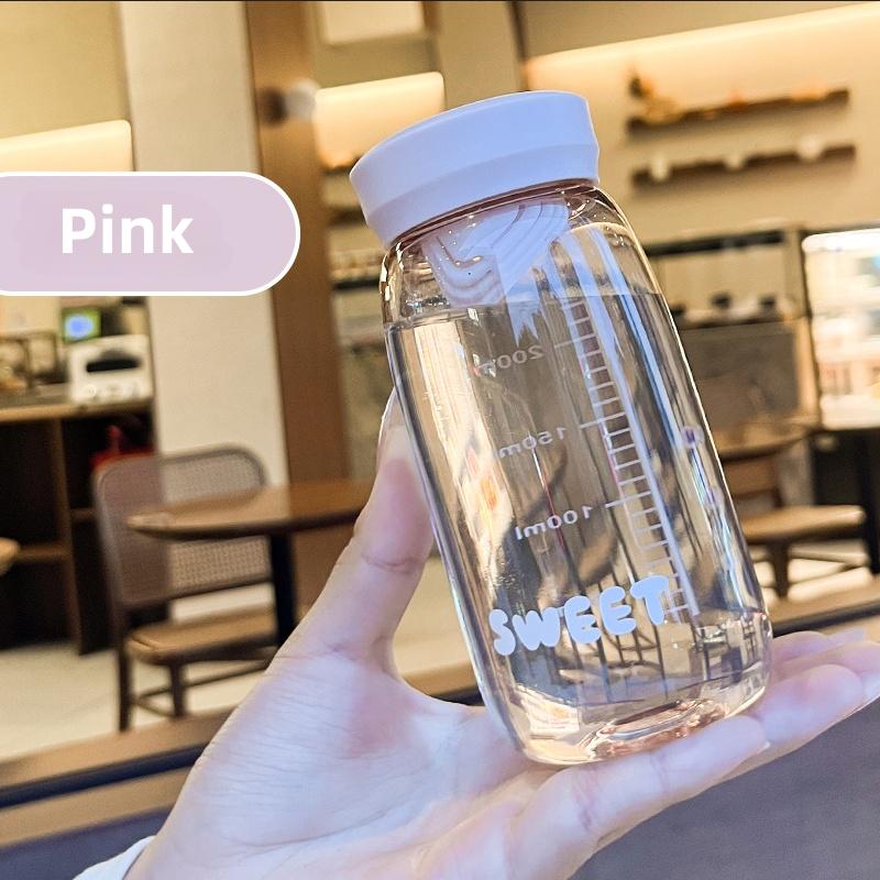 Simple and Fresh Mini Water Cup, Heat-resistant and Anti Drop Portable Plastic Cup, Milk and Fruit Bottle, Graduated Pocket Cup
