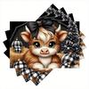 4/6pcs Placemat Set, 12x18 Inch Rectangular Table Mats with Cow and Christmas Design, Washable Dining Decor for Home Kitchen Restaurant Decoration,