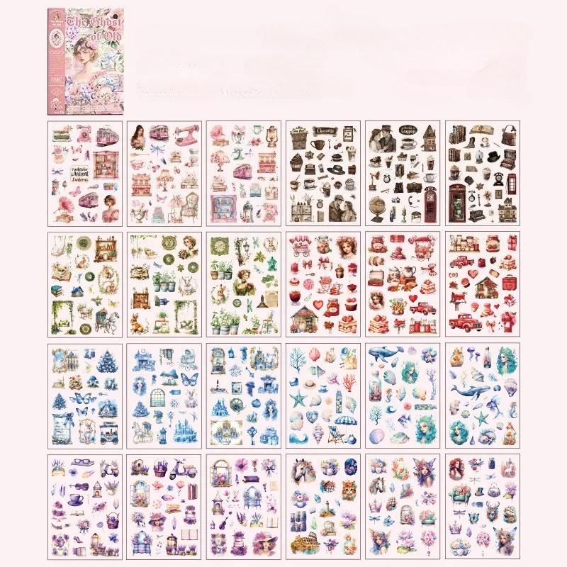 

24pcs/lot Washi Paper Sticker Book Retro Vintage DIY Journal Diary Scrapbooking Creative Stickers