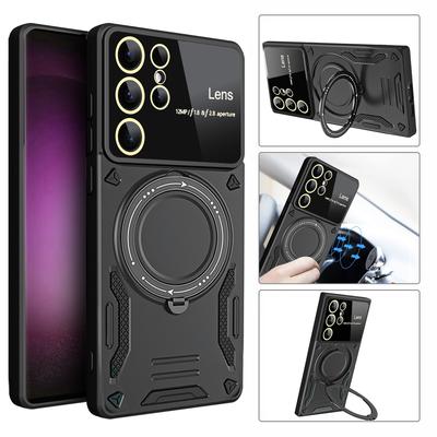 Magsafe Kabelloses Ladecase für Samsung Galaxy S24 S23 S22 Ultra S21FE S20FE Rüstung Magnetische Ringabdeckung für Samsung S21 S20 FE