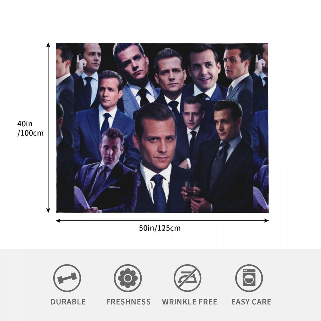 Harvey Specter Suits Collage Tribute Design 2022 Throw Blanket Anti Shedding Soft Fuzzy Blanket for Home