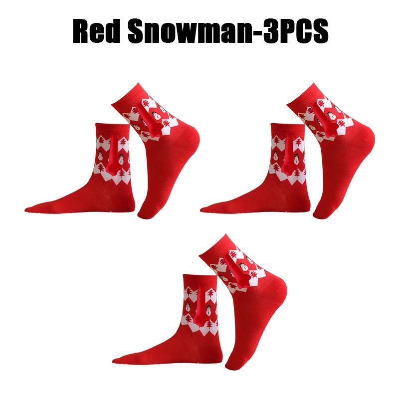 12PCS Christmas Socks Fall and Winter Cotton Magnet Hand-holding Socks Mid-calf Socks Cute Couple Socks Cartoon Christmas Socks