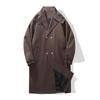 ROMON Men's Double-Breasted Mid-Length Trench Coat