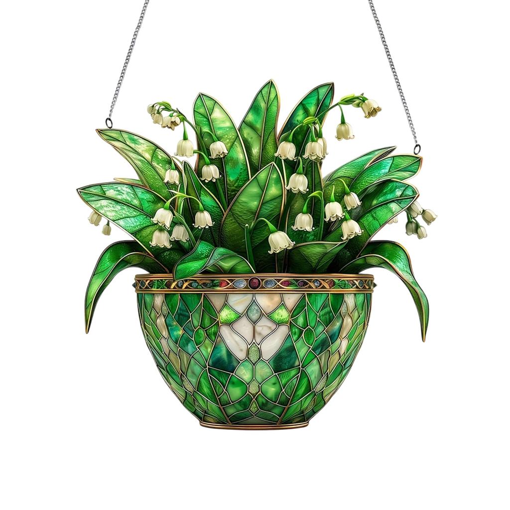 Linglan Flat Double Sided Printed Decorative Acrylic Pendant Spring Decorative Pendant