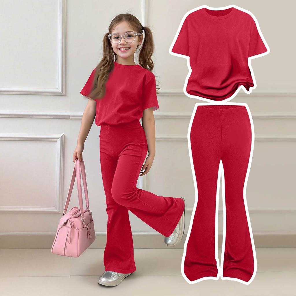 Baby Neugeborene Mädchen Jungen Lockeres T-Shirt + Hose Druck Outfits Set