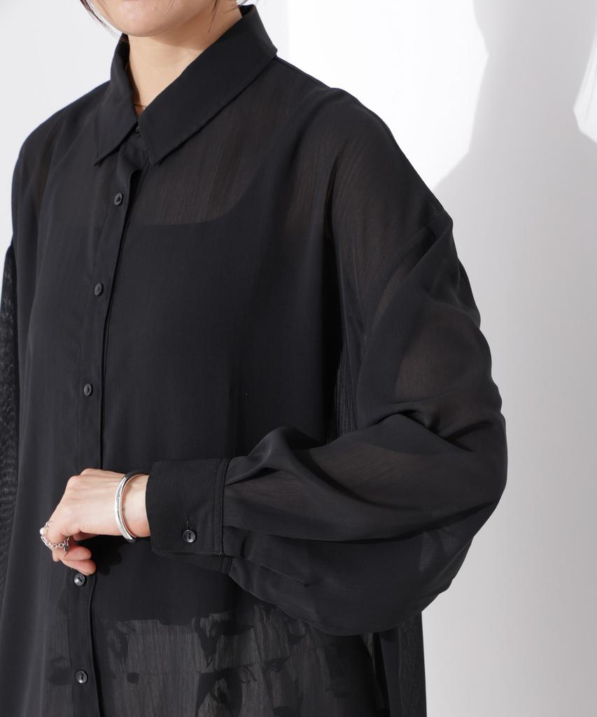 Nano Universe Sheer Oversized Size F Women's Shirt, 030, White, 673-5120318