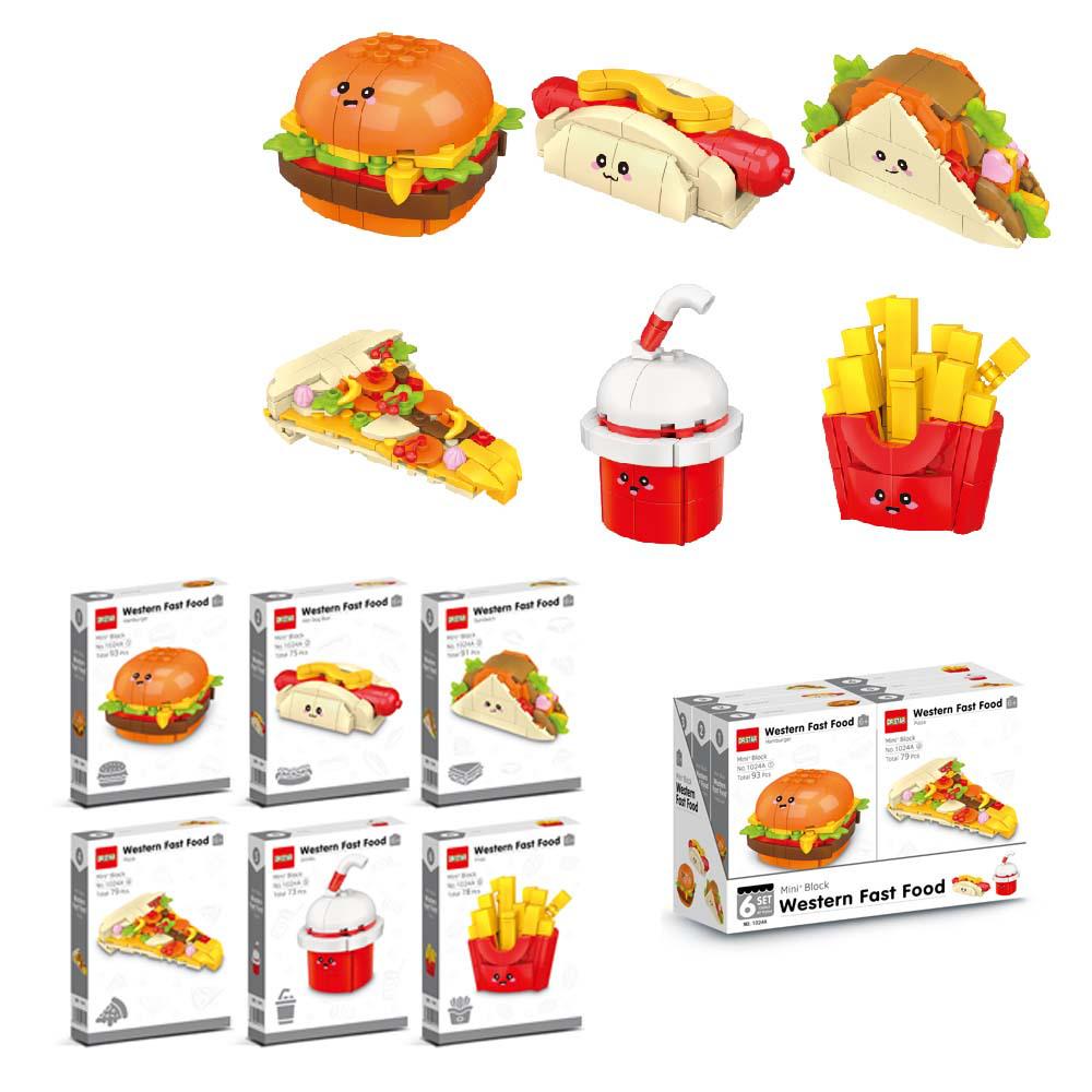 Doctor Star Children's Western Fast Food Assembly Playset - Small Building Blocks for School Gifts