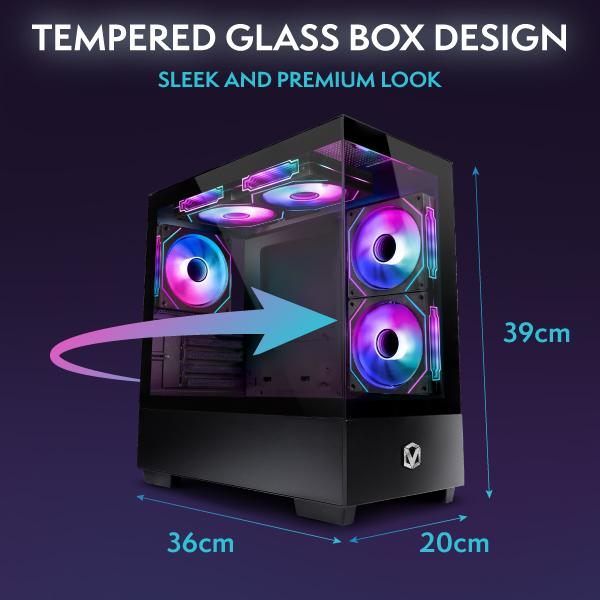 Vibox VI-72 Gaming PC Complete • 22" Monitor • AMD Ryzen 3 3200G 4.0 GHz • Radeon Vega 8 • 16GB RAM • 480GB SSD • Windows 11 • WiFi