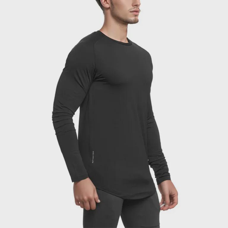 Men's Quick-Dry Mesh Raglan Long-Sleeve T-Shirt - Versatile for Spring & Autumn Fashion
