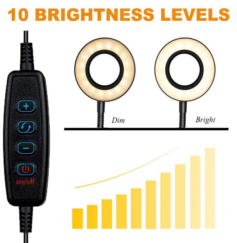 LED Beauty Magnifier Lamp for Nails & Microblading - Flicker-Free, Dimmable, Eye Protection, Three-Color Options