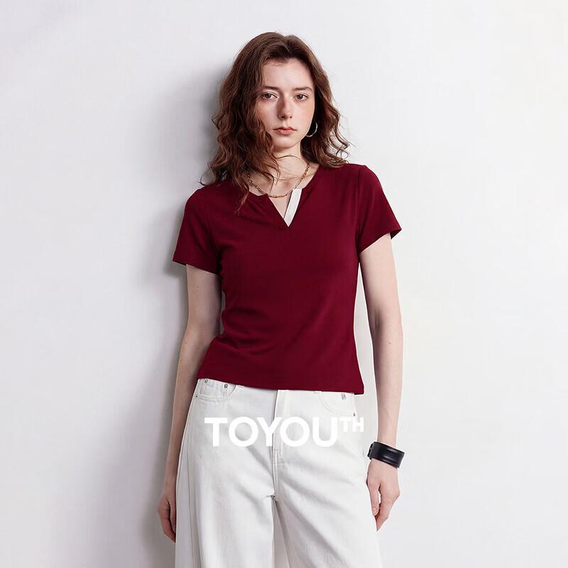 Chuyu Women s 5A Antibacterial Ice Cotton V-neck T-shirt L