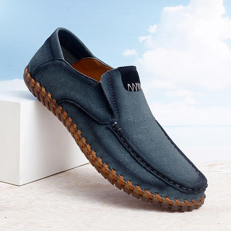 Men's Leather Casual Shoes Handmade Loafers Comfortable Men's Slip On Shoes Flat Moccasins Men's Sneakers