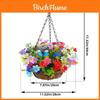 Artificial Flower Hanging Basket With Silk Flowers For Home Decor And Living Room Display