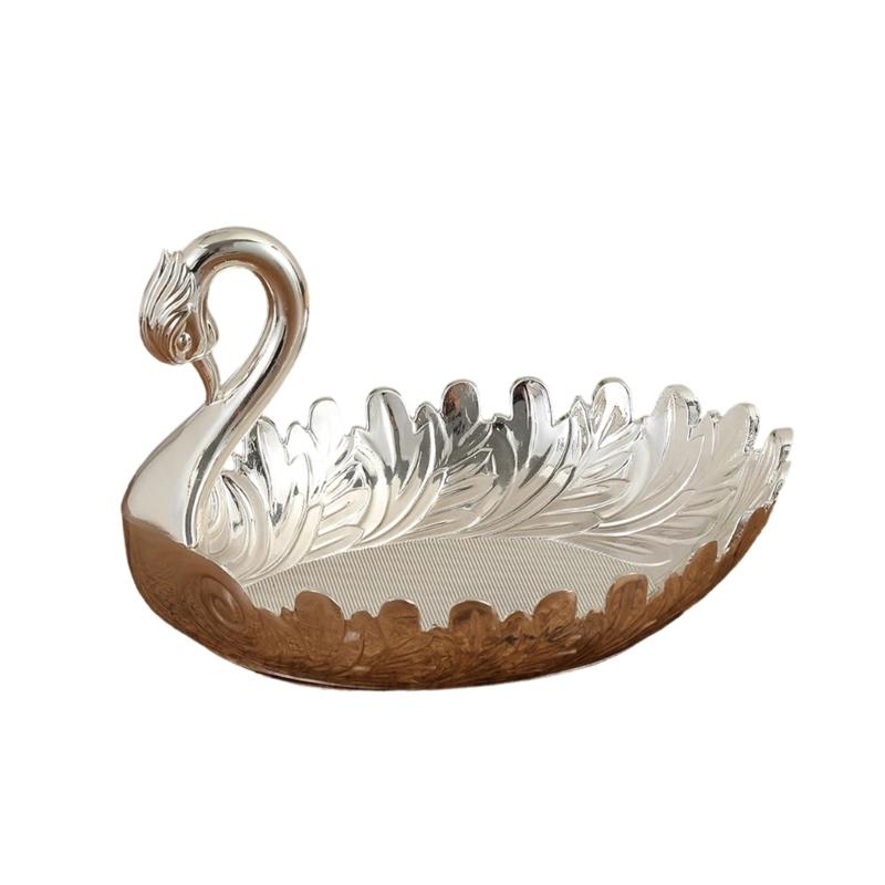 

Modern Hammered Metal Candy Dish Treat Serving Tray For Wedding Anniversary Gift And Fashion Home Decoration серебряный