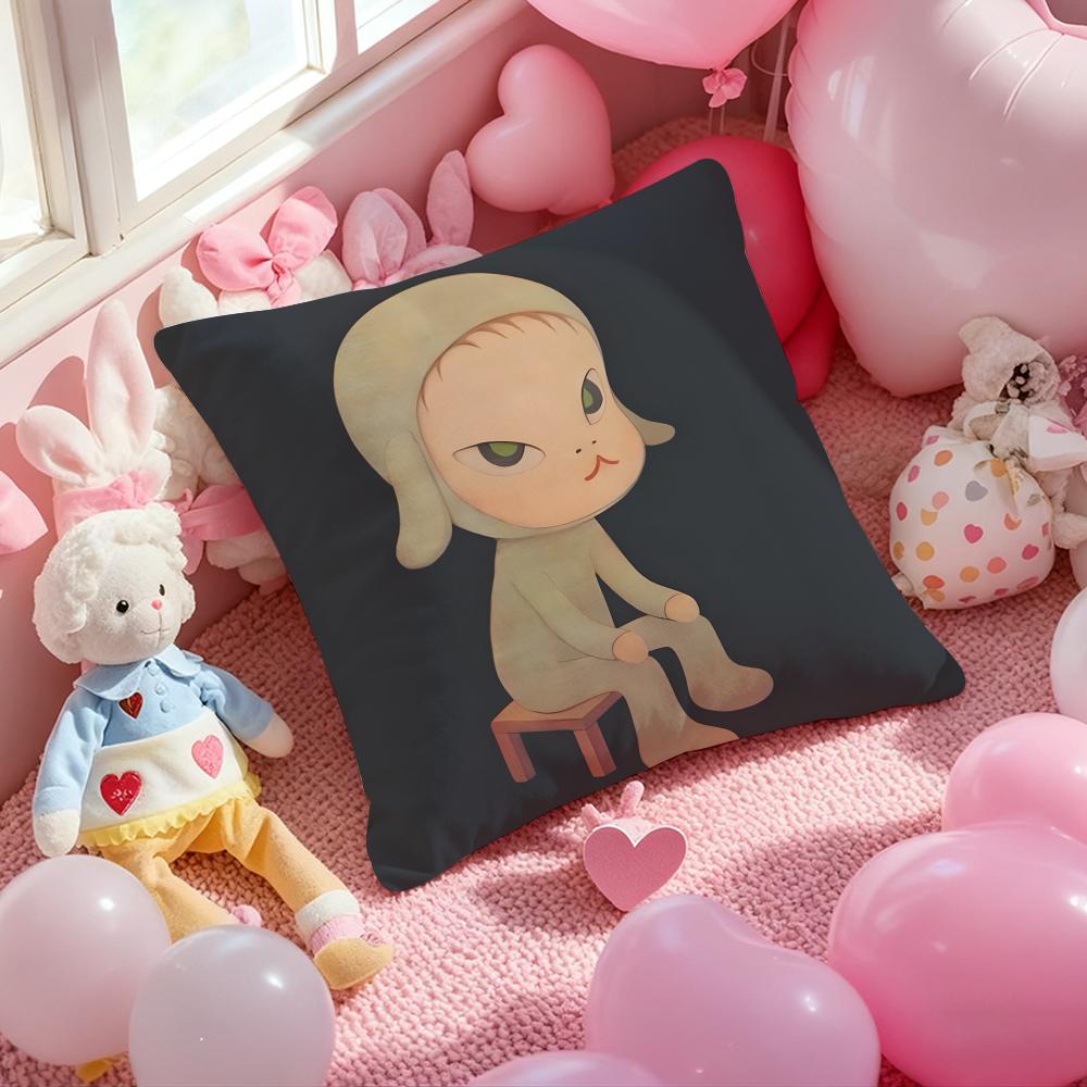 ART Yoshitomo Nara Cushion Cover Pattern Printed Pillowcase for Living Room Sofa Cushion Cover & Bedroom Decor