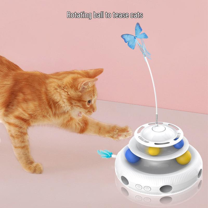 Electric Butterfly Cat Teaser Toy - Durable Turntable Design