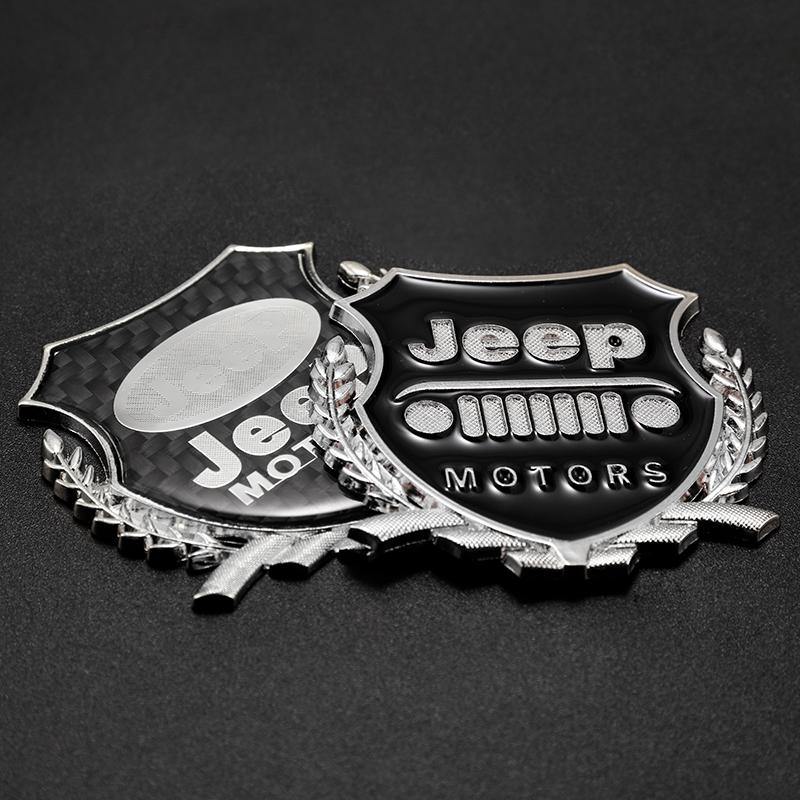 1Pcs Metal Car Badge 3D Side Fender Emblem Decoration For Jeep Grand Cherokee Wrangler JK Gladiator Compass Renegade Valve Stem ALN1