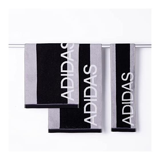 adidas Antibacterial and Odor Resistant Sports Towel Club Black 100% Cotton Ag Fresh Processing 06-1325150