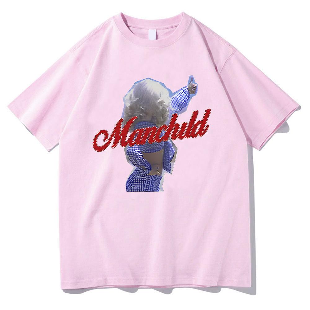 Sabrina Carpenter Manchild Okładka Nowego Albumu Plakat Graficzny Nadruk Koszulka Męska Damska Luźna Codzienna Bawełniana Z Okrągłym Dekoltem Top Oversize Tee