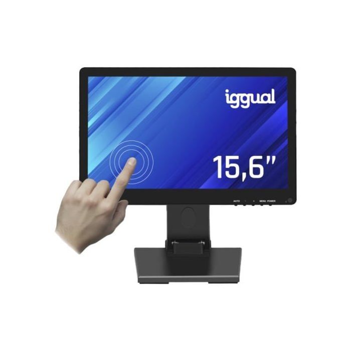 Monitor táctil iggual 15.6? HD+ Capacitivo LCD 75Hz Negro VGA HDMI USB Windows/Linux
