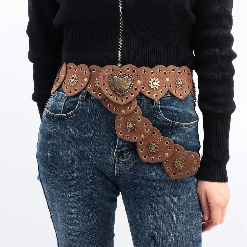 Exaggerated Cowboy Hollow Belt Y2K Wide Disc Belt Y2K Hollow Disc Belt Disc Belt  for Women