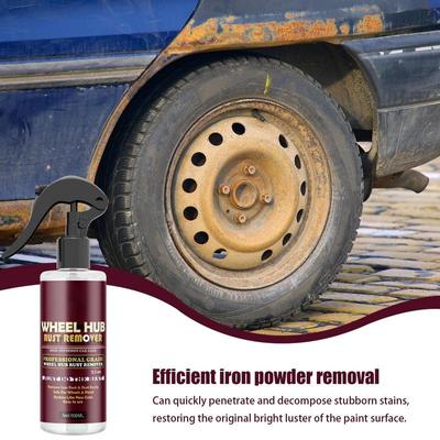 Spray antirouille en poudre de fer 100 ml, nettoyant pour moyeux de roue, action rapide, élimine les taches de rouille de la peinture de voiture.