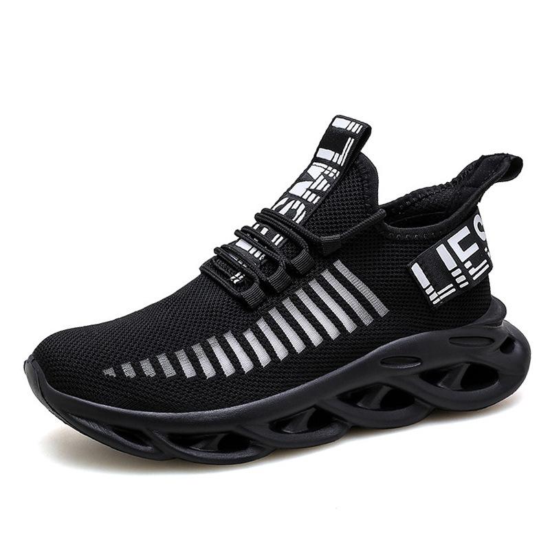 Flying Woven Sports Shoes Trendy Blade Running Shoes Ultra-light Fashion Mesh Shoes Men's Casual Shoes Trendy Thick Sole