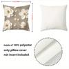 1 Pieces Beige Pillow with White Flower 2D Flat Printed Design Polyester pillowcase sofa decorative cushion cov Headboard Pillow