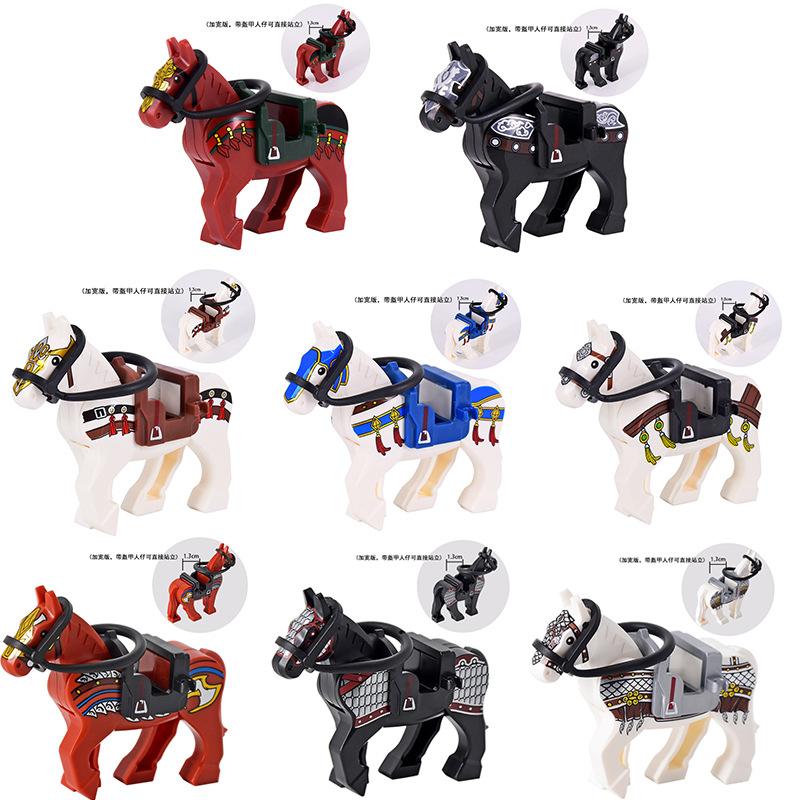 Three Kingdoms General Mounts Series War Horse Wide Edition Wavan Horse Liaoyuan Fire Children'S Assembling Building Block Toy Bag