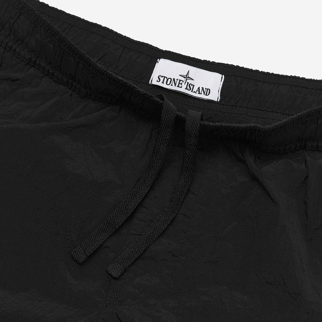 STONE ISLAND Logo Patch Elastic Swim Shorts Men Swimwear Black K1S15B100009S0043-V0029